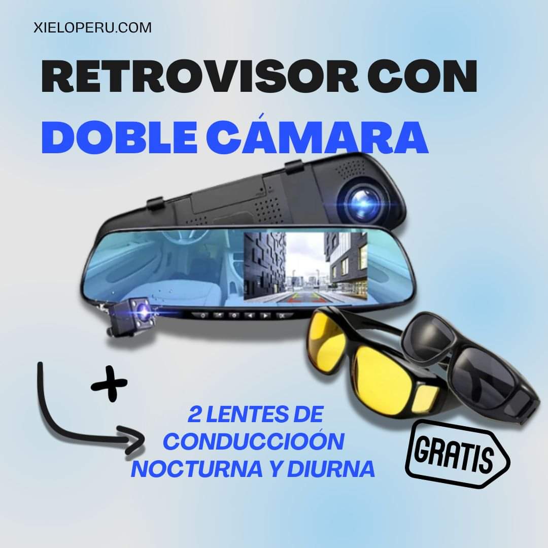 ESPEJO RETROVISOR CON DOBLE CAMARA