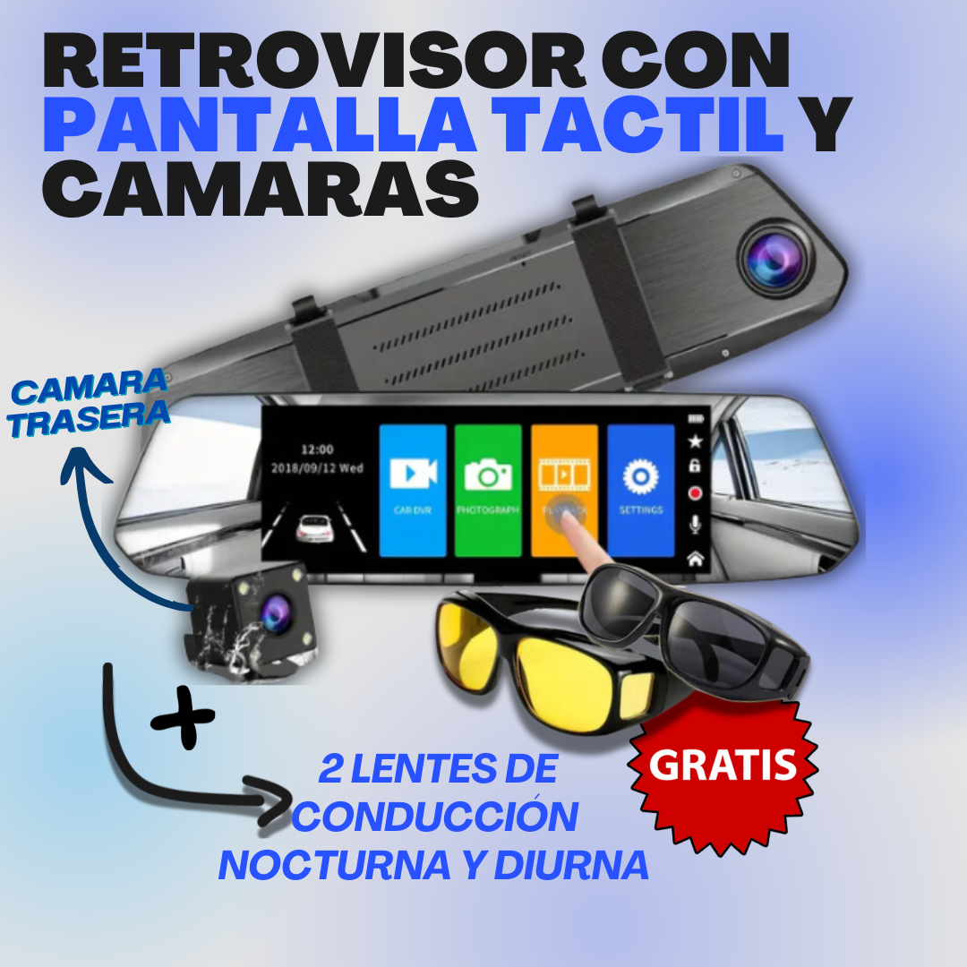 RETROVISOR TACTIL CON DOBLE CAMARA