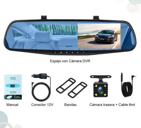 ESPEJO RETROVISOR CON DOBLE CAMARA